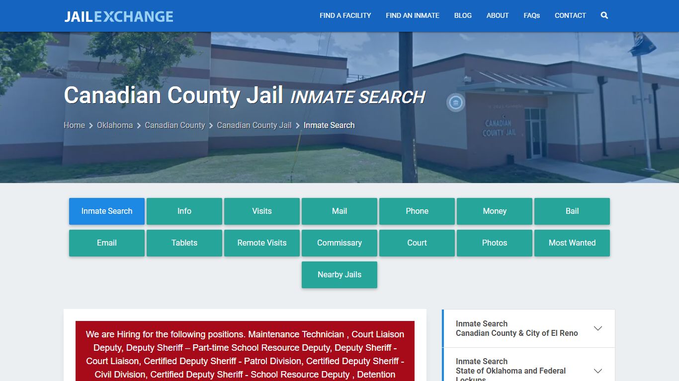 Inmate Search: Roster & Mugshots - Canadian County Jail, OK